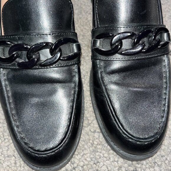 COLE HAAN Stassi Chain Loafers in Black Princess - Leather - EUC -Women's Size 7 - Picture 2 of 9